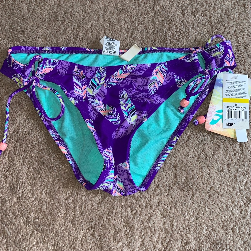 Hobie feather print bikini bottom sz. M